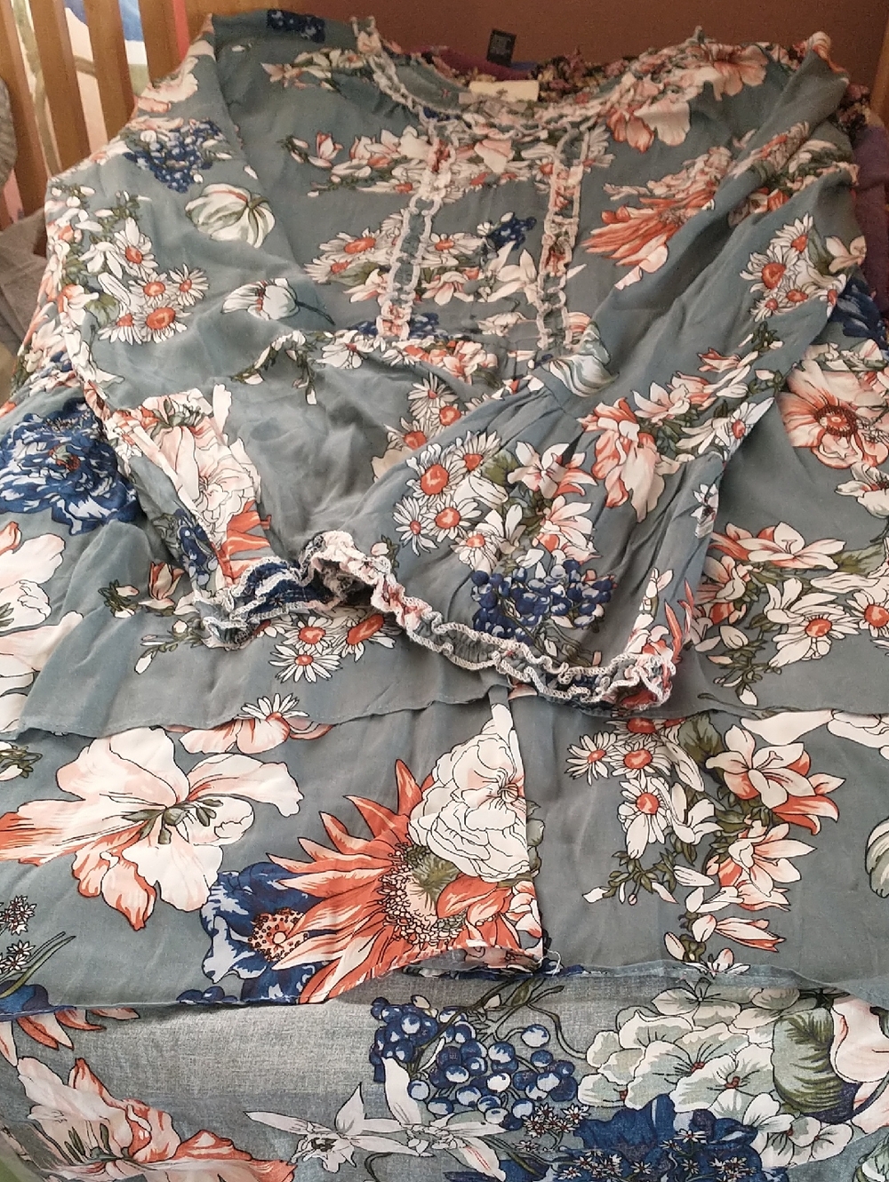 "October Blooms" Long Sleeve Dress